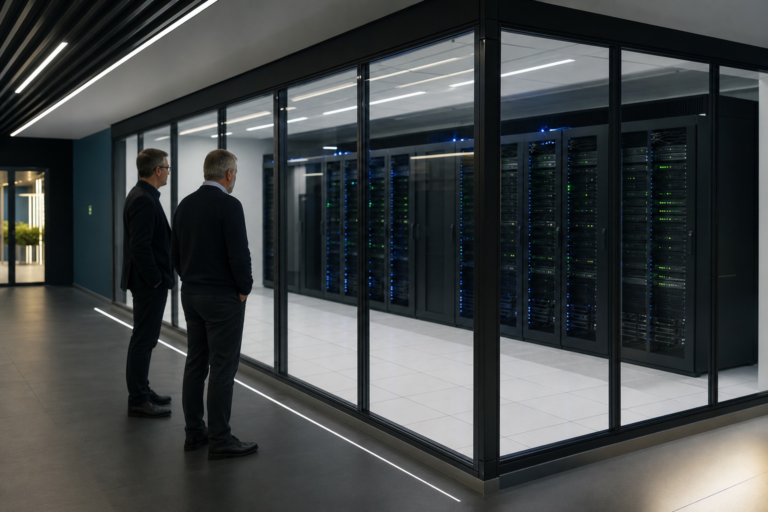 Eine klar abgegrenzte dedizierte Infrastruktur wird in einem gesicherten Technikbereich geprüft